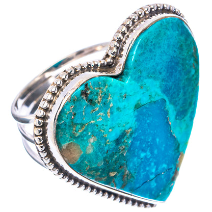 Mohave Turquoise Heart Ring Size 9.75 (.925 Sterling Silver)