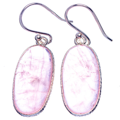 Rose Quartz Earrings 1 1/2" (925 Sterling Silver) E1854