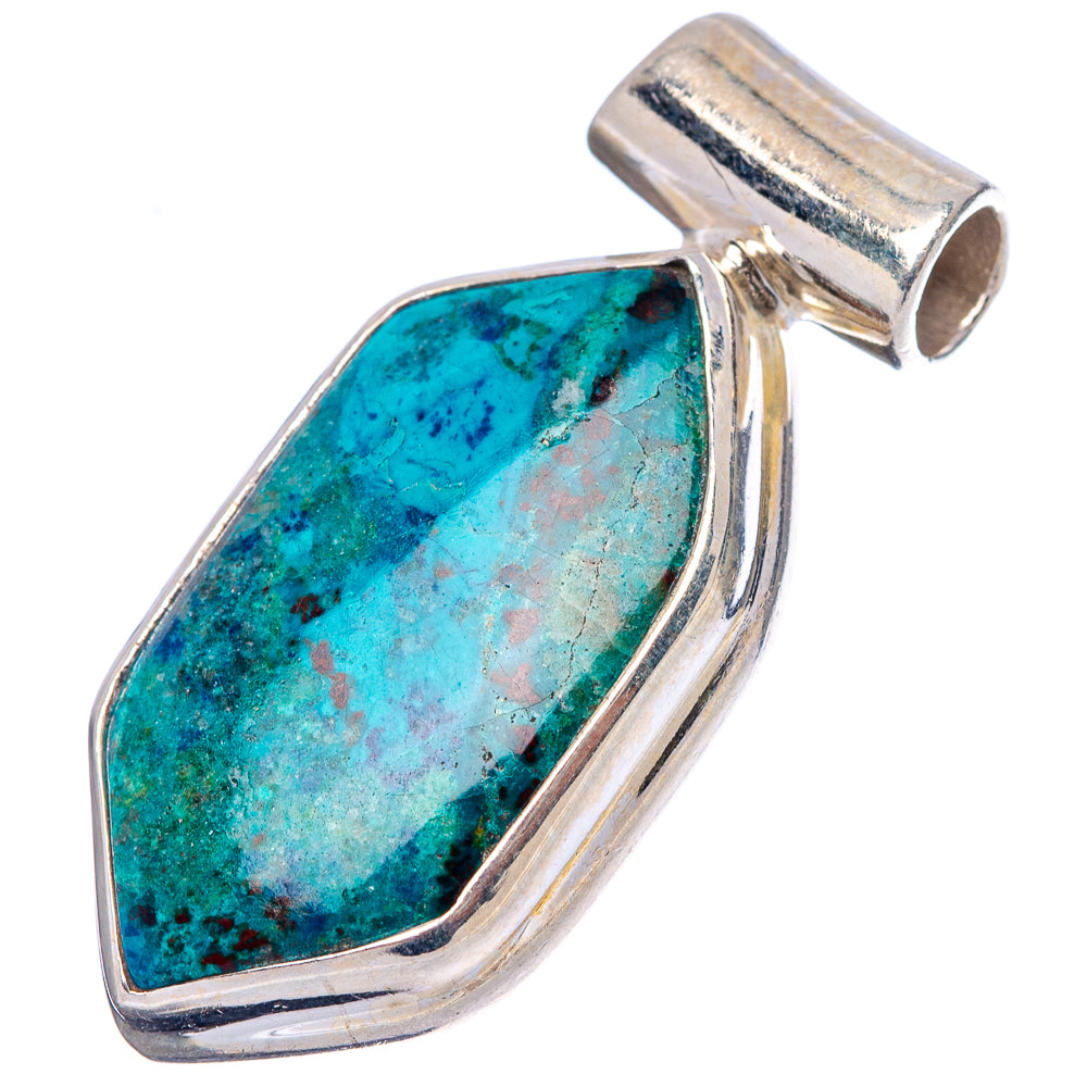 Chrysocolla Pendant 1 1/8" (.925 Sterling Silver)