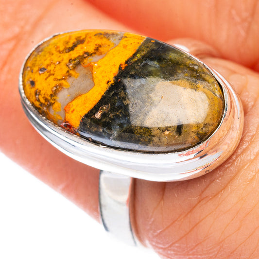 Bumblebee Jasper Ring Size 6.75 (925 Sterling Silver) R3290