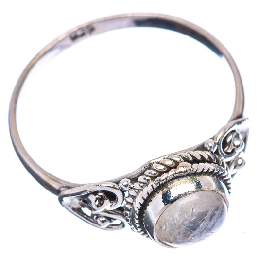 Sterling silver moonstone ring band with oval moonstone cabochon and rope-style bezel