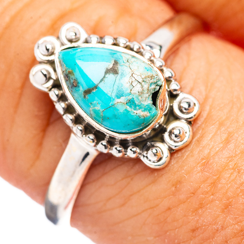 Dainty Mojave Turquoise Ring Size 8.75 (.925 Sterling Silver)
