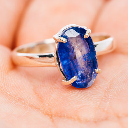 Faceted Kyanite Ring Size 9.75 (.925 Sterling Silver)