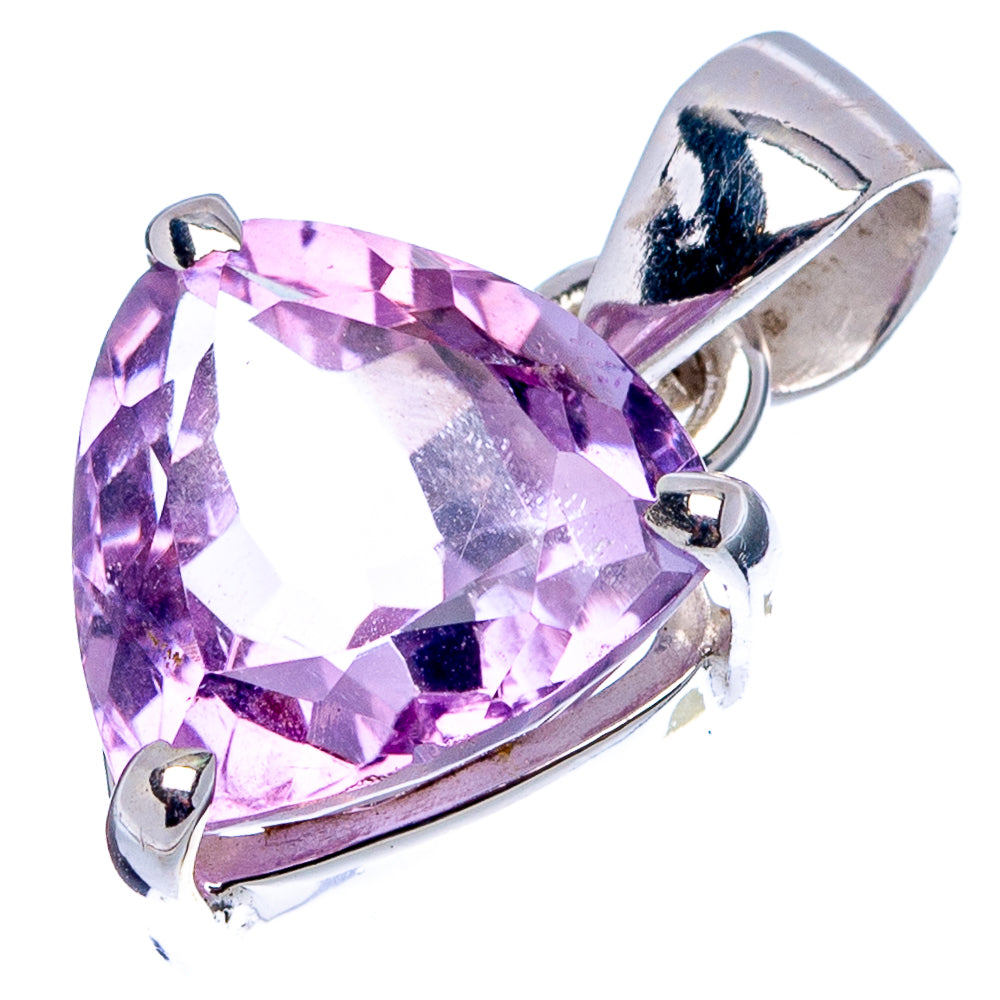 Faceted (Trillion Cut) Amethyst Dainty Pendant 3/4" (.925 Sterling Silver)
