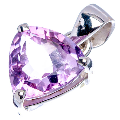 Faceted (Trillion Cut) Amethyst Dainty Pendant 3/4" (.925 Sterling Silver)