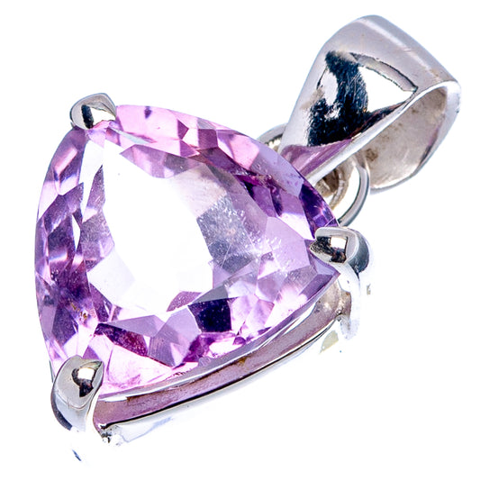 Faceted amethyst dainty pendant in .925 sterling silver with open prong setting