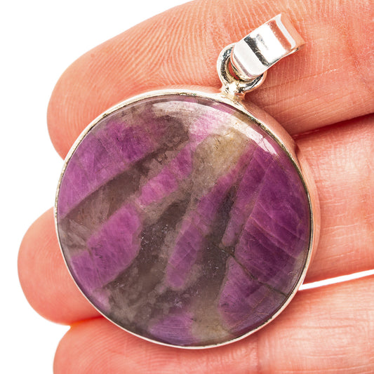 Ruby in Quartz Pendant 1 1/2" (.925 Sterling Silver)