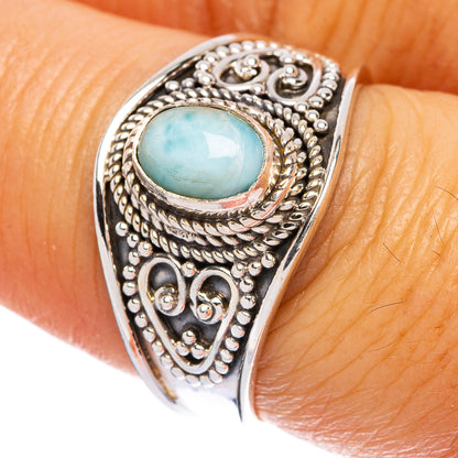Rare Larimar Ring Size 7.75 (925 Sterling Silver) R146445