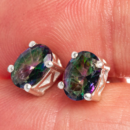 Mystic Topaz EarDainty Rings 1/4" (925 Sterling Silver) E433522