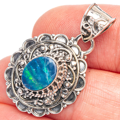Australian Opal Pendant 1 1/4" (925 Sterling Silver) P40226