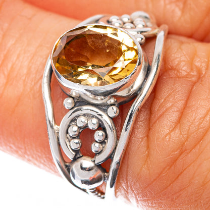 Faceted Citrine Dainty Ring Size 6.5 (925 Sterling Silver) R145033