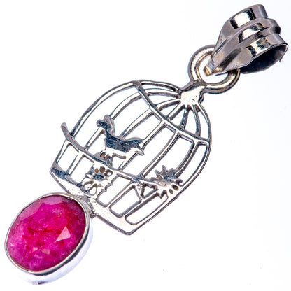 Ruby Dainty Pendant 1 3/8" (925 Sterling Silver) P39880