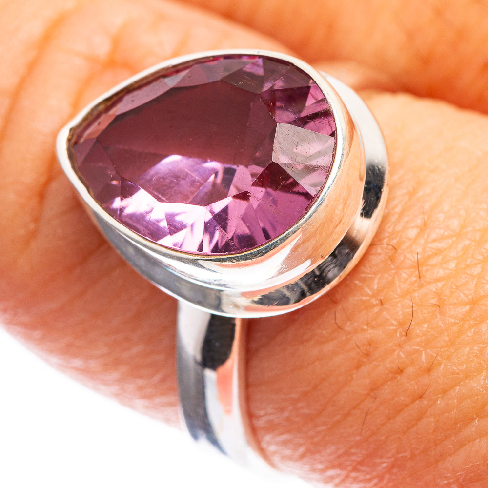 Faceted Color Change Alexandrite (Lab.) Ring Size 8 (925 Sterling Silver) R143124
