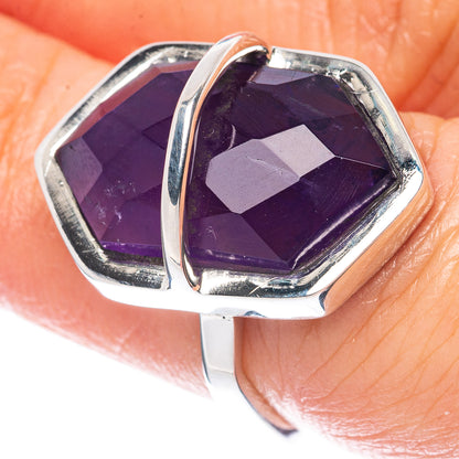 Premium Faceted Amethyst 925 Sterling Silver Ring Size 6 (925 Sterling Silver) R2739