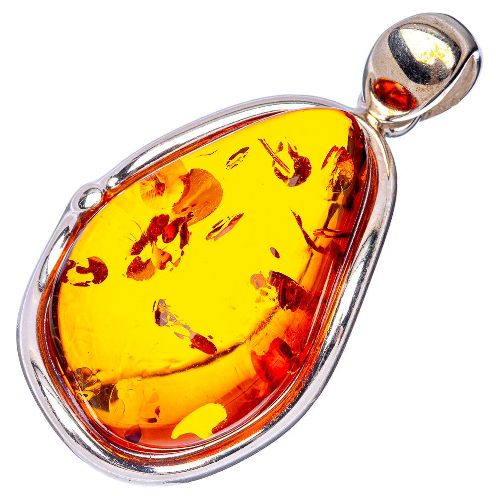 Ana Silver Co Baltic Amber Pendant 1 3/4" (925 Sterlnig Silver)