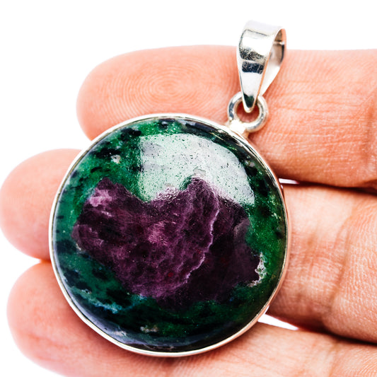 Ruby Zoisite Pendant 1 3/4" (.925 Sterling Silver)