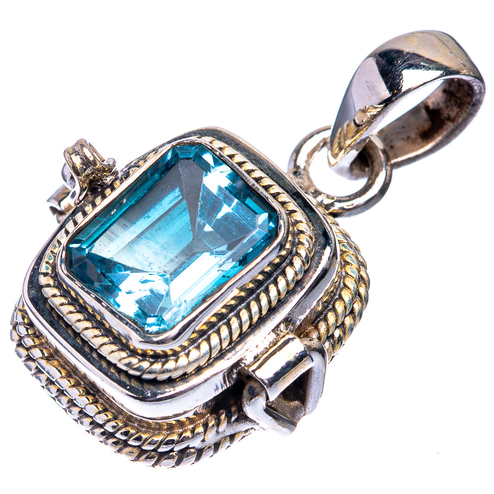 Poison Blue Topaz Pendant 1 1/8" (925 Sterling Silver) P39286