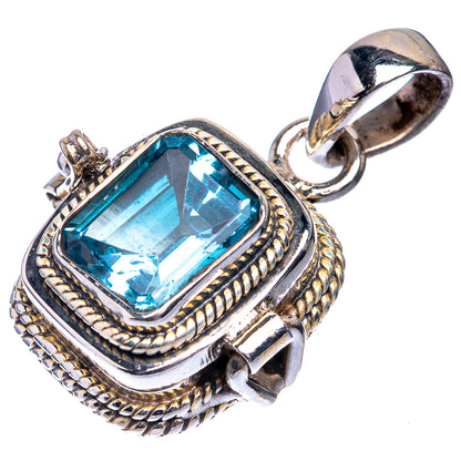 Poison Blue Topaz Pendant 1 1/8" (925 Sterling Silver) P39286