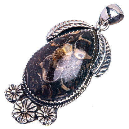Turritella Agate Pendant 2" (925 Sterling Silver) P38897
