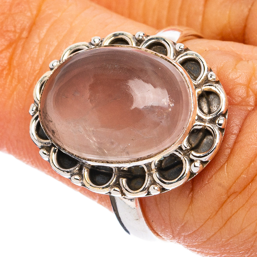 Rose Quartz Ring Size 6.75 (925 Sterling Silver) R8232