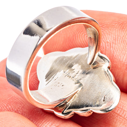Exclusive White Buffalo Turquoise Ring Size 8 Adjustable (.925 Sterling Silver)
