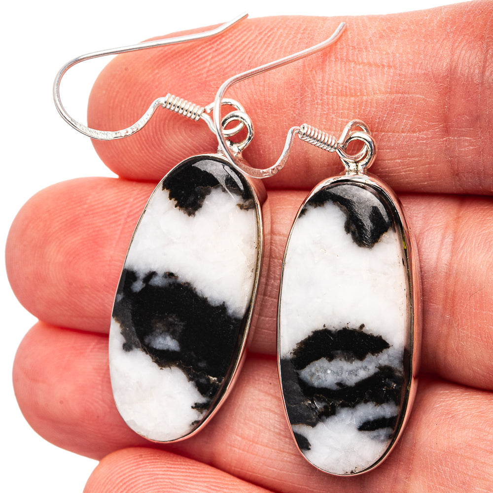 Premium White Buffalo Turquoise Earrings 1 7/8" (.925 Sterling Silver)
