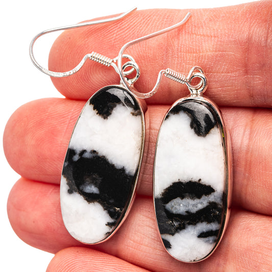 Premium White Buffalo Turquoise Earrings 1 7/8" (.925 Sterling Silver)