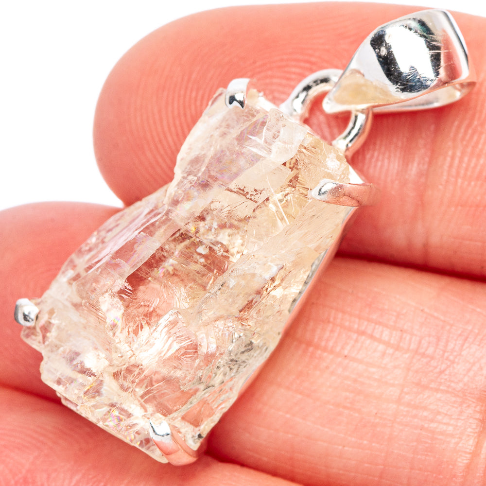 Rare Hiddenite Pendant 1 1/4" (925 Sterling Silver) P41530