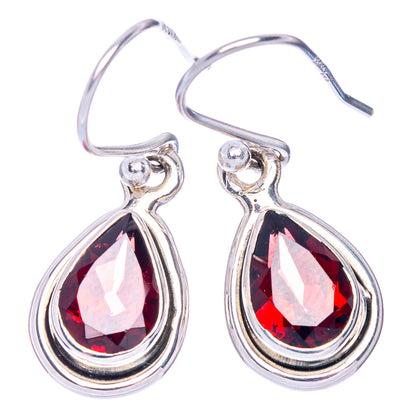 Garnet Earrings 1 1/8" (925 Sterling Silver) E433486