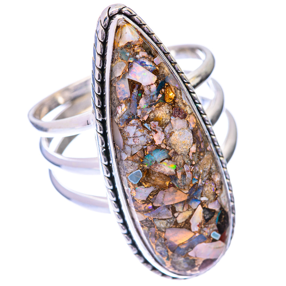 Large Brecciated Ethiopian Opal Ring Size 10 (925 Sterling Silver) R140972