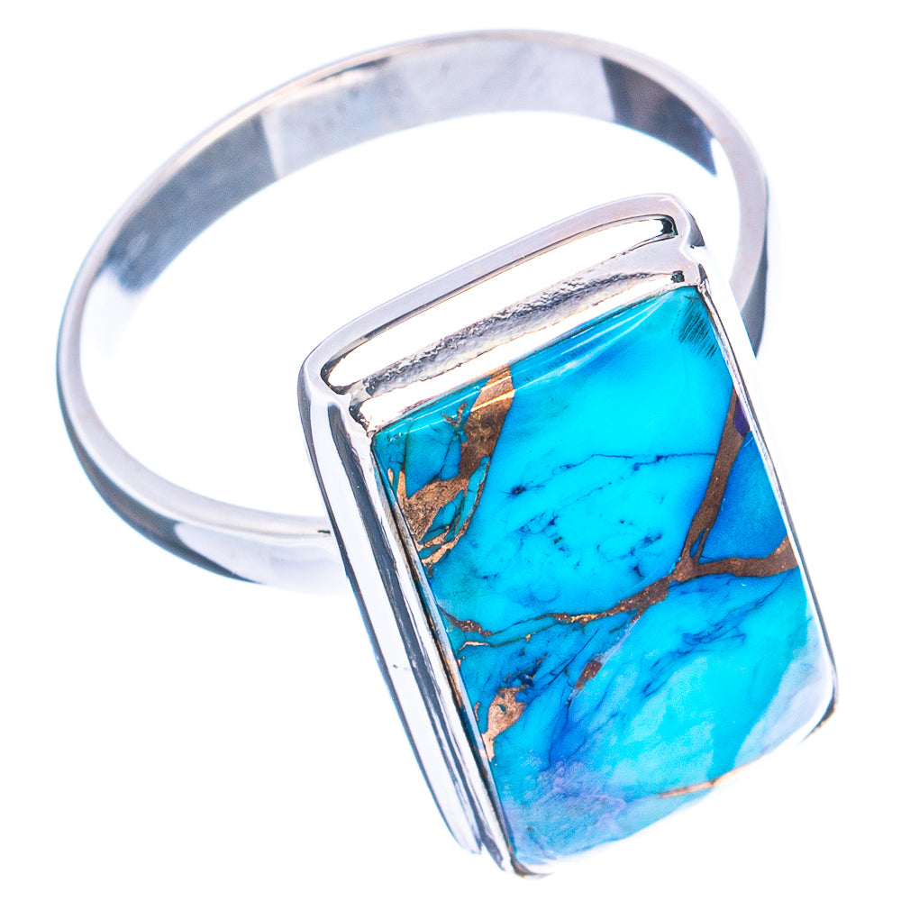 Ice Blue Dahlia Mohave Turquoise Ring Size 10 (.925 Sterling Silver)