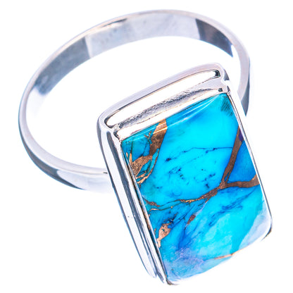 Ice Blue Dahlia Mohave Turquoise Ring Size 10 (.925 Sterling Silver)