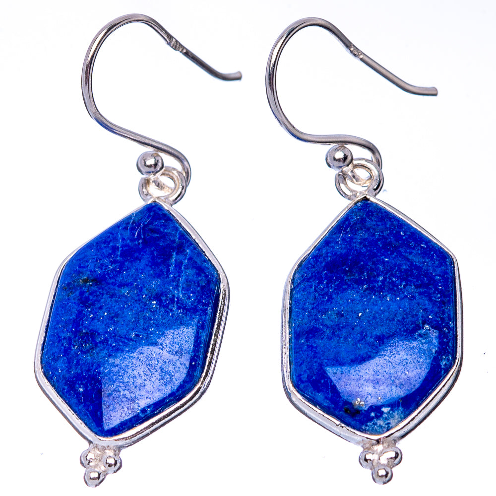 Lapis Lazuli 925 Sterling Silver Earrings 1 1/2" (925 Sterling Silver) E1448