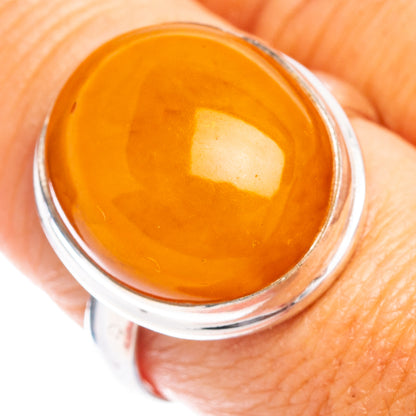 Bone Amber Ring Size 9 (.925 Sterling Silver)