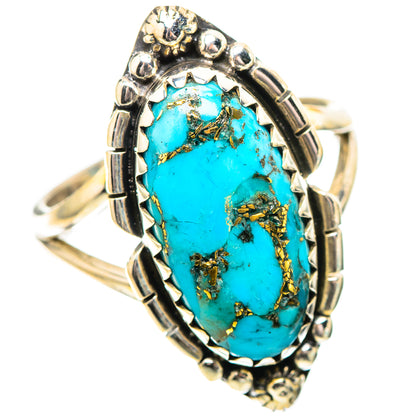 Blue Copper Composite Turquoise 925 Sterling Silver Ring Size 8.5 (925 Sterling Silver) RING139600