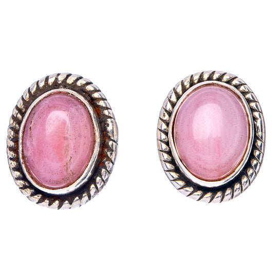 Pink Opal Earrings 3/8" (925 Sterling Silver) E1531