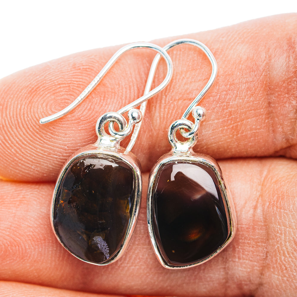 Premium Mexican Fire Agate Earrings 1 1/4" (.925 Sterling Silver)