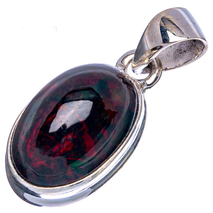 Rare Black Opal Pendant 1 1/8" (925 Sterling Silver) P43337