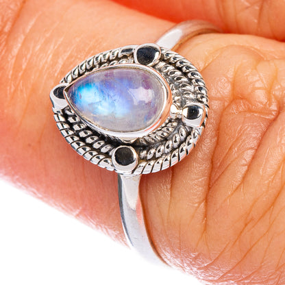 Rainbow Moonstone Dainty Ring Size 6.5 (925 Sterling Silver) R147148