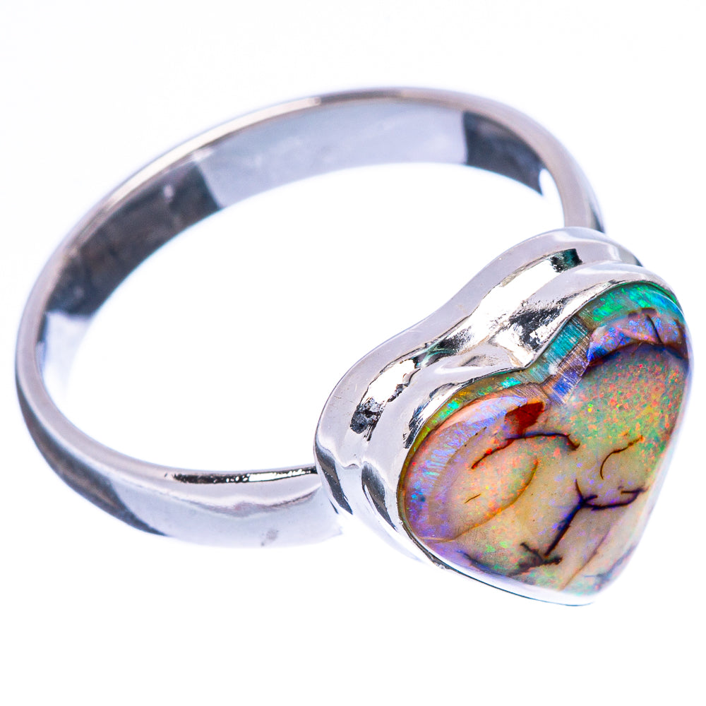 Rare Sterling Opal Heart Ring Size 8.25 (925 Sterling Silver) R2239