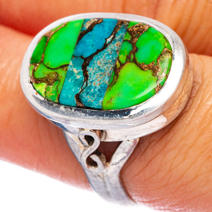 Blue Green Copper Composite Turquoise Ring Size 6.5 (925 Sterling Silver) R146545