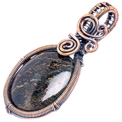 Pietersite Wire Wrap Pendant 2 1/4" (Oxidized Copper)