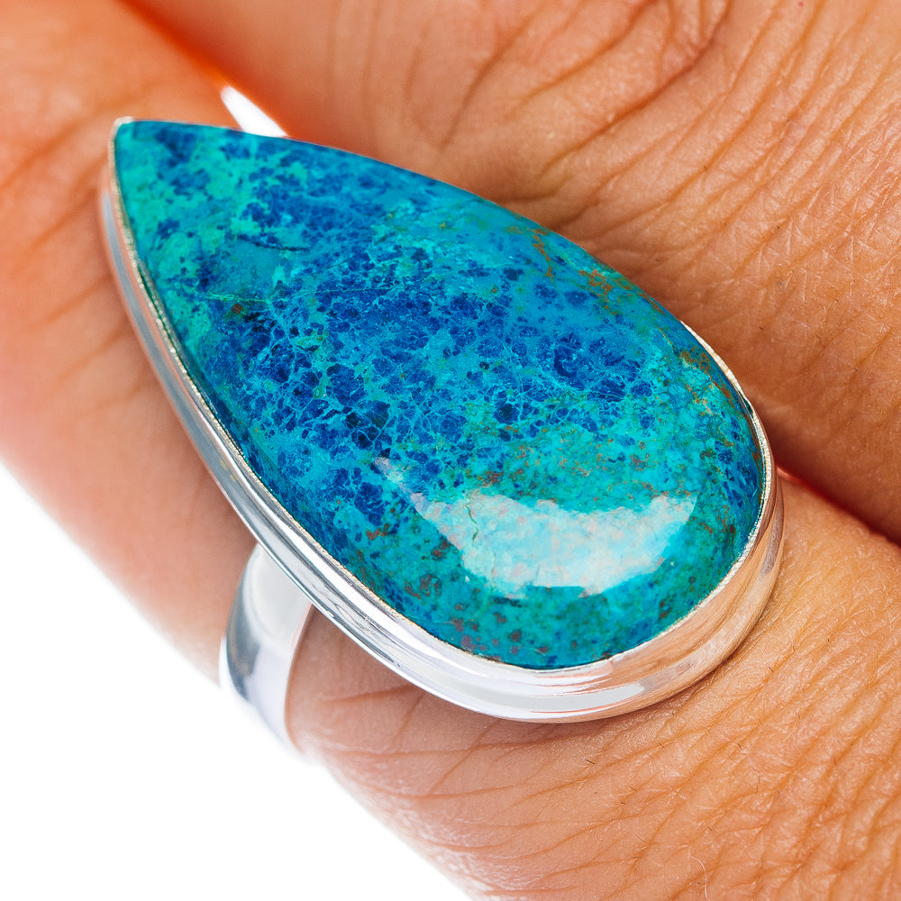 Premium Chrysocolla Ring Size 9 (.925 Sterling Silver)
