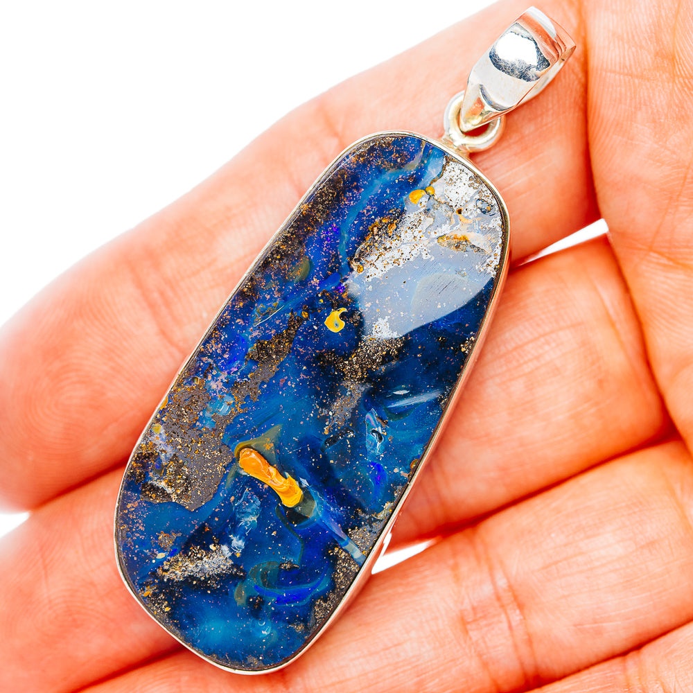 Boulder Opal Pendant 2 1/4" (.925 Sterling Silver)