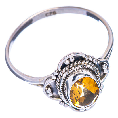 Faceted Citrine Dainty Ring Size 9 (925 Sterling Silver) R147133