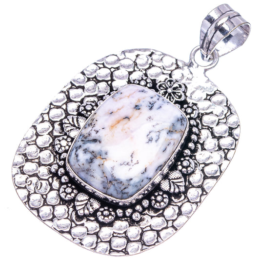German silver oval opal pendant with openwork circular frame and bail