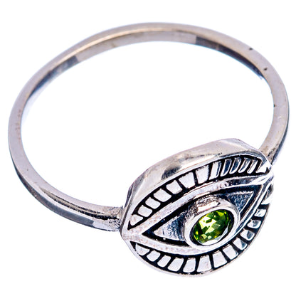 Peridot Eye Dainty Ring Size 6.5 (.925 Sterling Silver)