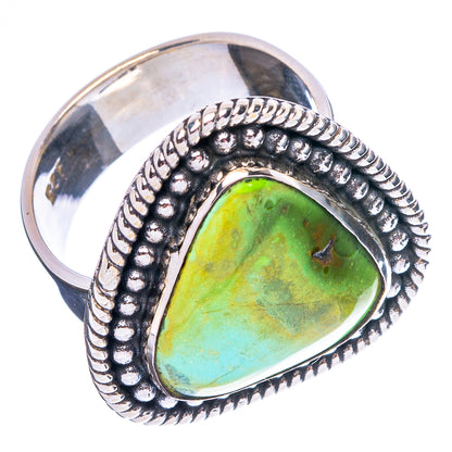 Sonoran Gold Turquoise Native Style Ring Size 6 Adjustable (.925 Sterling Silver) Exclusive