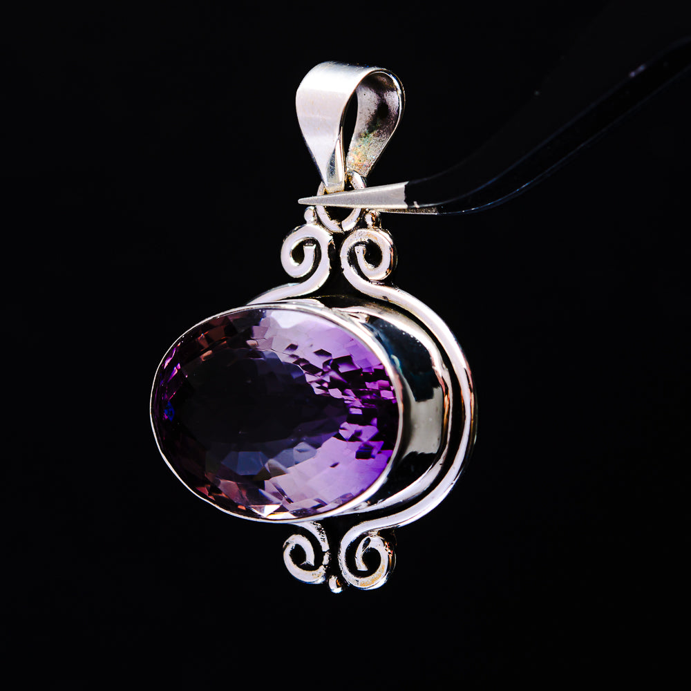 20.31ct Faceted Brazilian Amethyst Pendant 1 5/8" (.925 Sterling Silver)