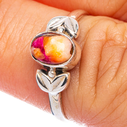 Spiny Oyster Turquoise Dainty Ring Size 6.25 (925 Sterling Silver) R145638